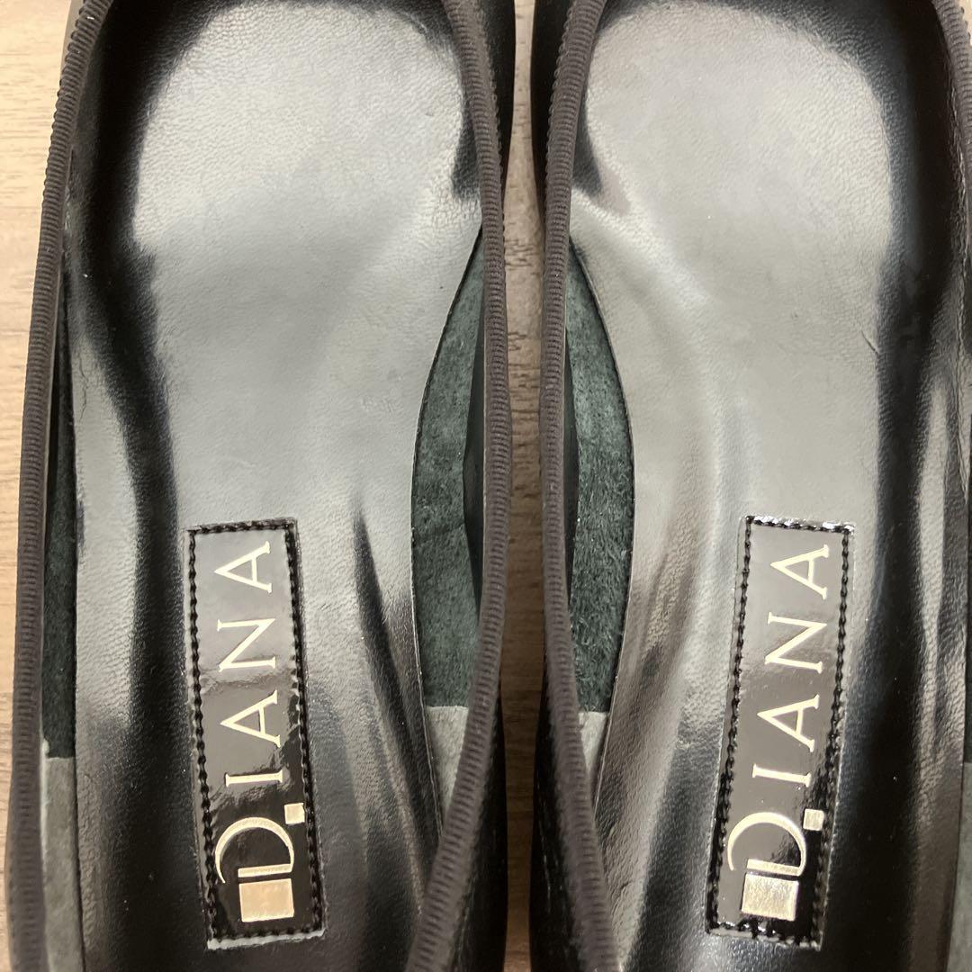 速くおよび自由な パンプス リボン ダイアナ 美品✨DIANA 黒 23 フラットシューズ 靴