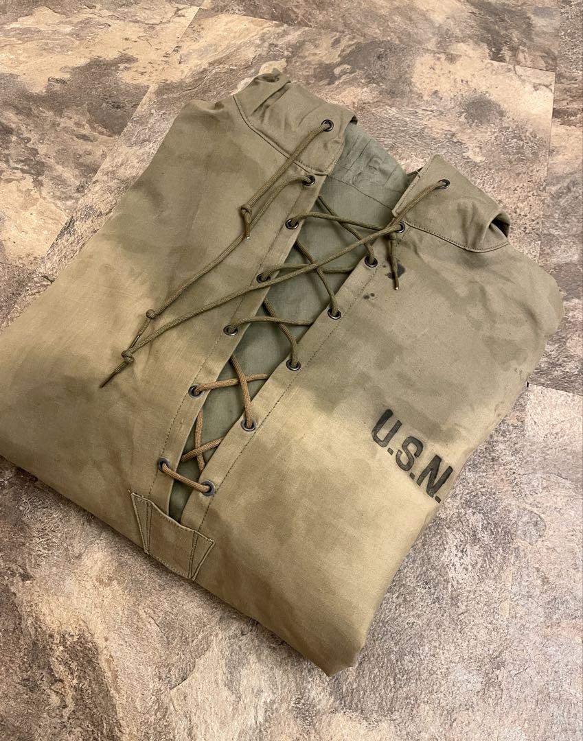 40s U.S.N. U.S.NAVY デッキレインパーカー ステンシル M