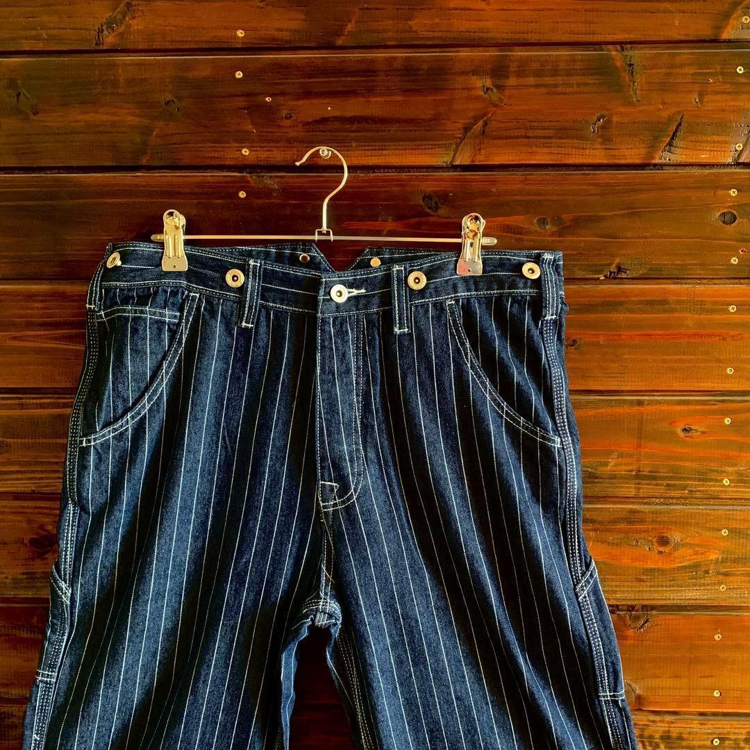 S サイズ　ウォバッシュ　パンツ　デニム アメカジ　ストライプ　ヒッコリー　2