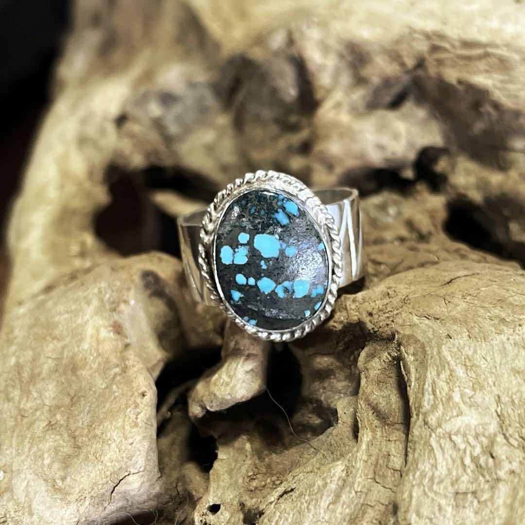navajo インディアンジュエリー　ターコイズ　リング　23号程度　ナバホ