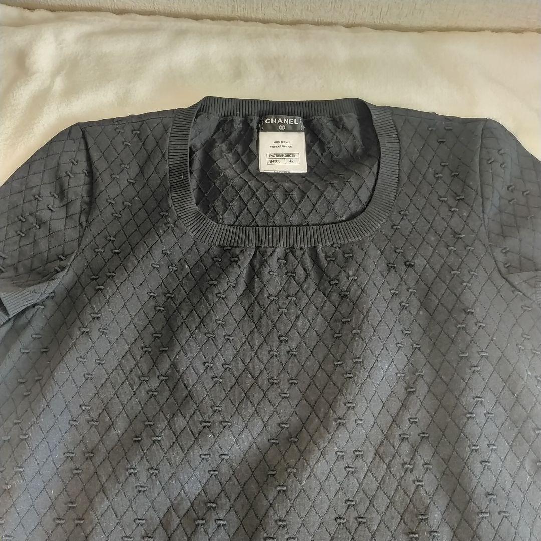 さ*ん様 シャネル CHANEL カットソー 黒 ココマーク ボタン付き 42