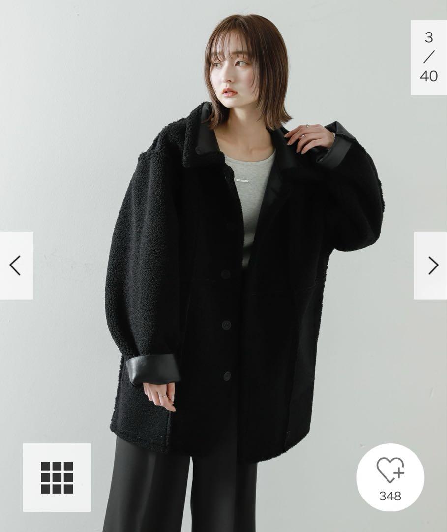 【美品 SENCE OF PLACE】リバーシブルレザーライクボアジャケット