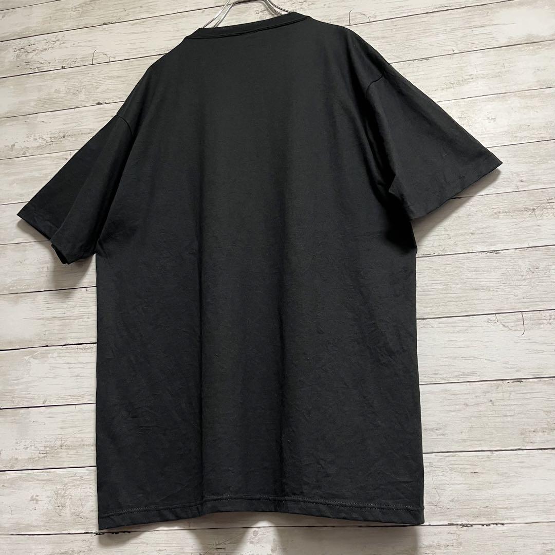 【140】90sUSA製JERZEESジャージーズポケットTシャツブラックXXL