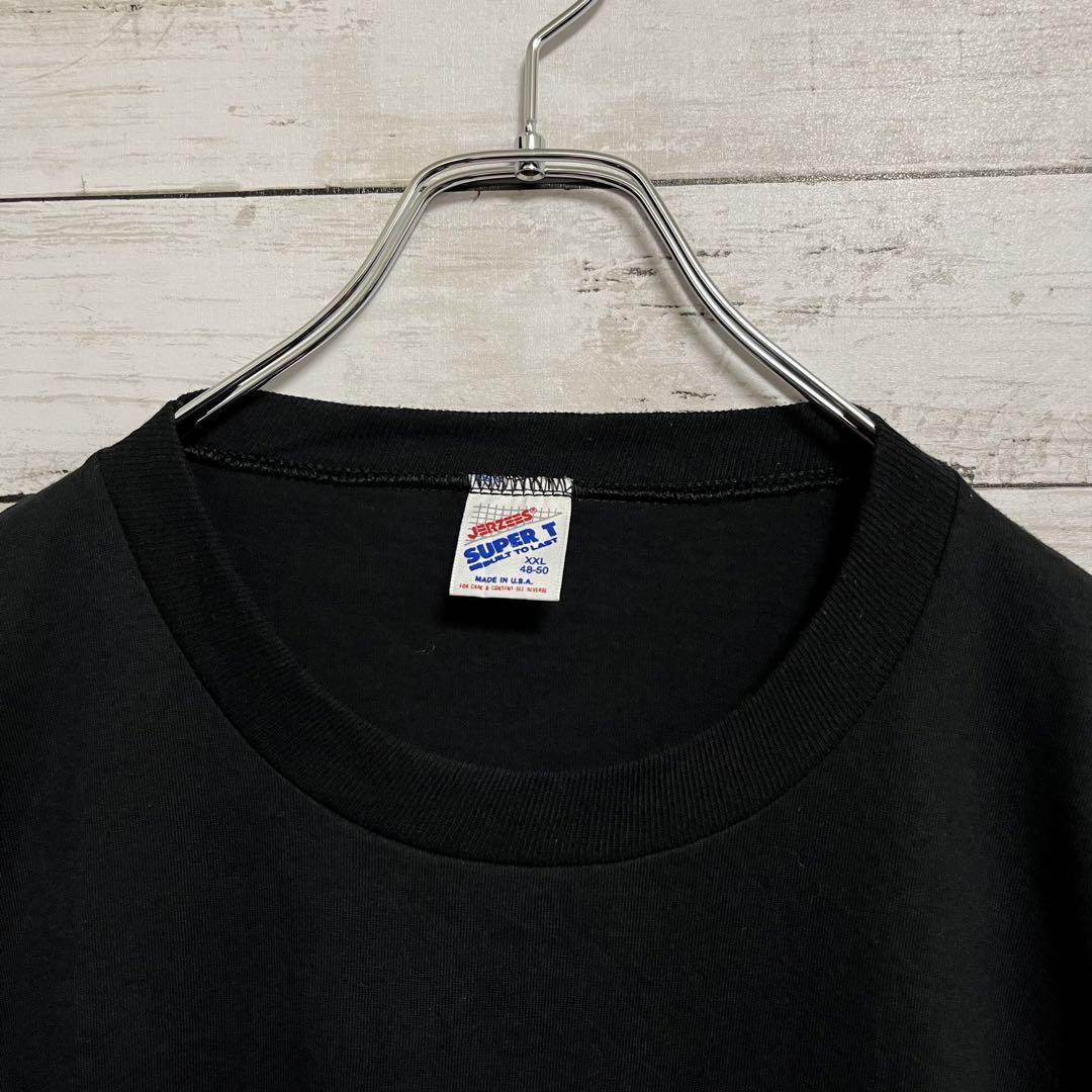 【140】90sUSA製JERZEESジャージーズポケットTシャツブラックXXL
