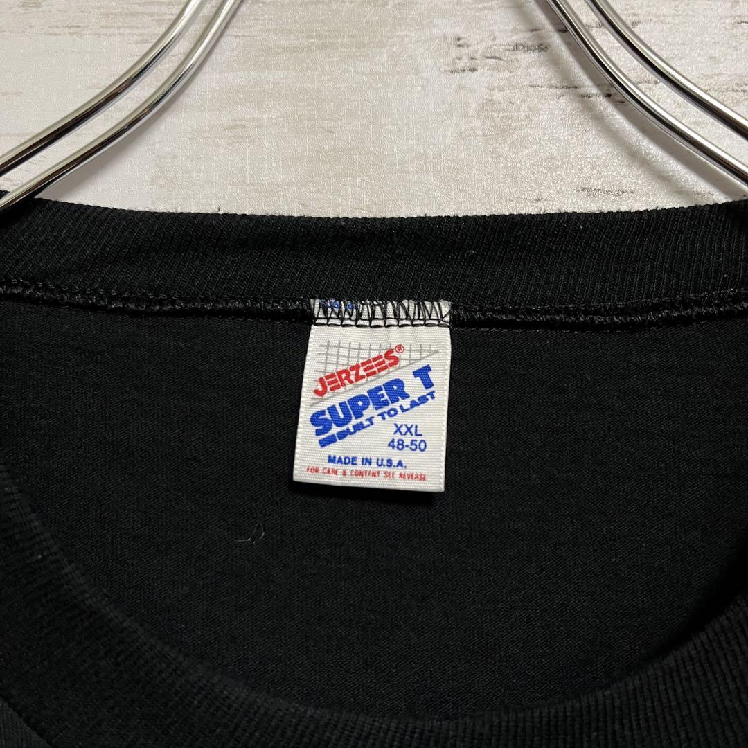 【140】90sUSA製JERZEESジャージーズポケットTシャツブラックXXL