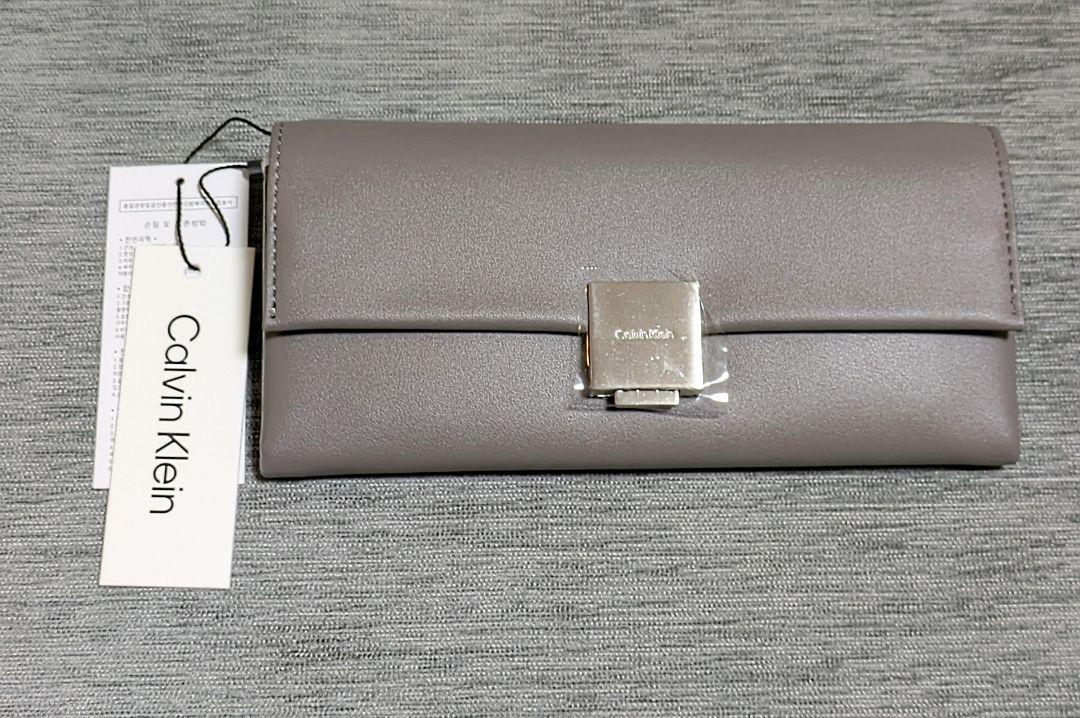 【新品美品】Calvin Klein 財布 ロングウォレットバッグ グレー