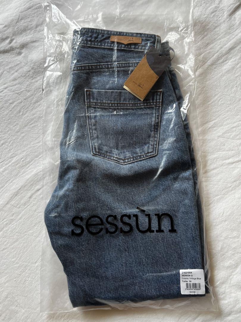 海外通販サイト ブランド SESSUN DENIM セッスン ストーンウォッシュ ハイライズ ジーンズ パンツ