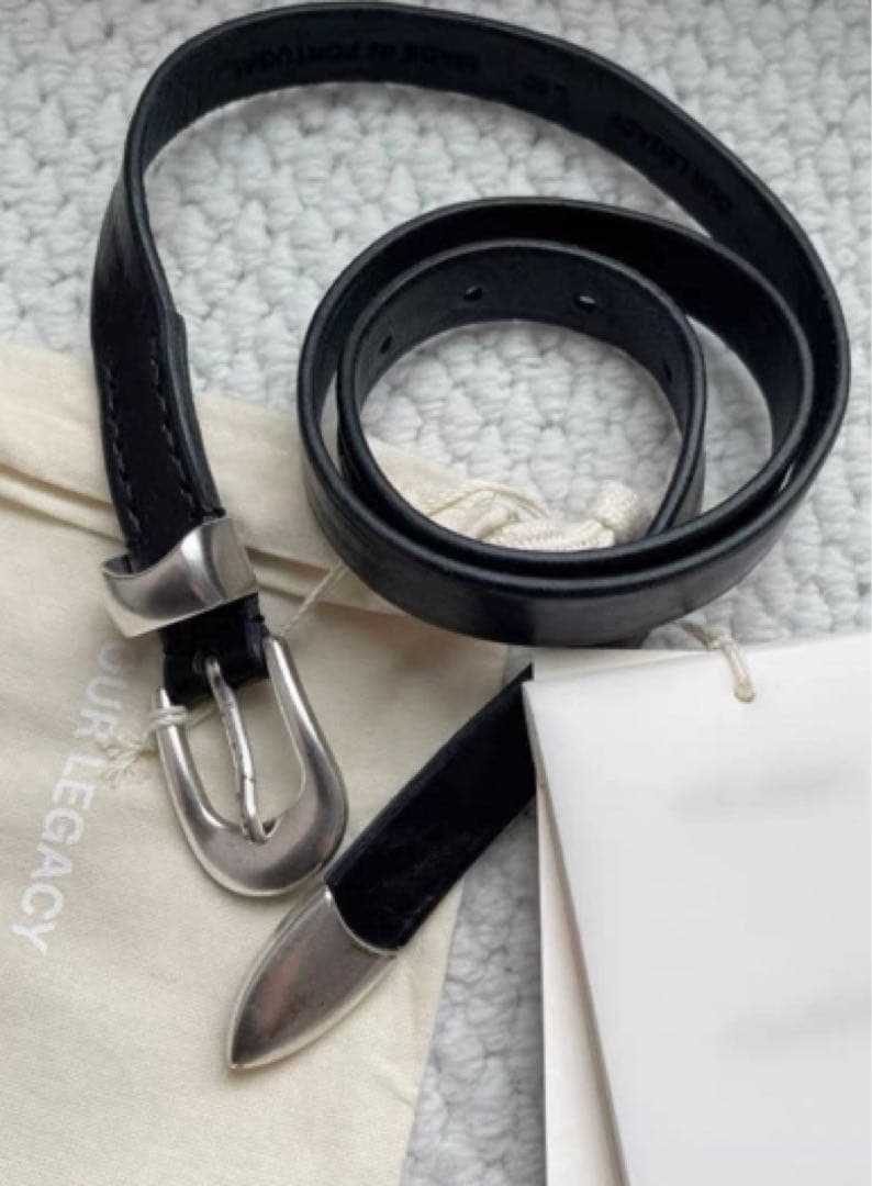 OUR LEGACY レザー ベルト80cm 黒 OUR LEGACY レザー ベルト80cm 黒