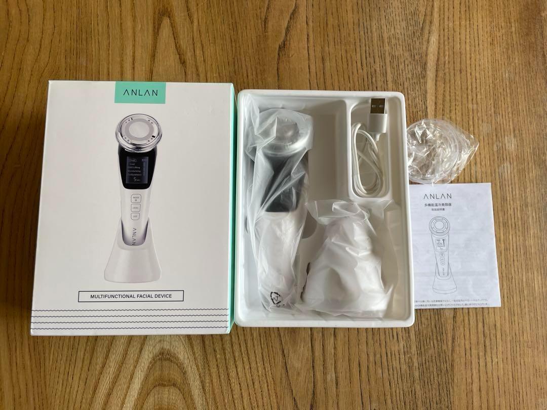 【美品】ANLAN 多機能温冷美顔器 ホワイト 取説◯ 簡易通電確認◯