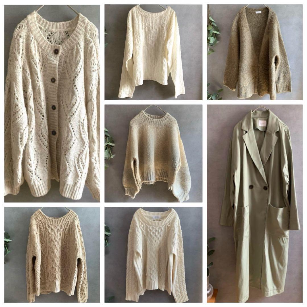 lowrys farm7点セット ニット 春コート 長袖カットソー M/FREE