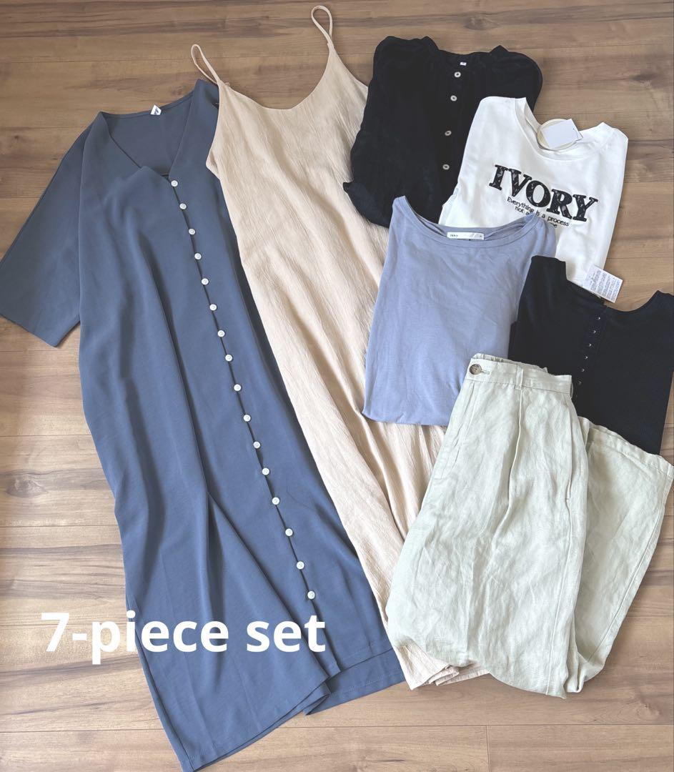 新品含む7点セット　まとめ売り レディース服　コーデ売り リネンシャツ　ロゴt