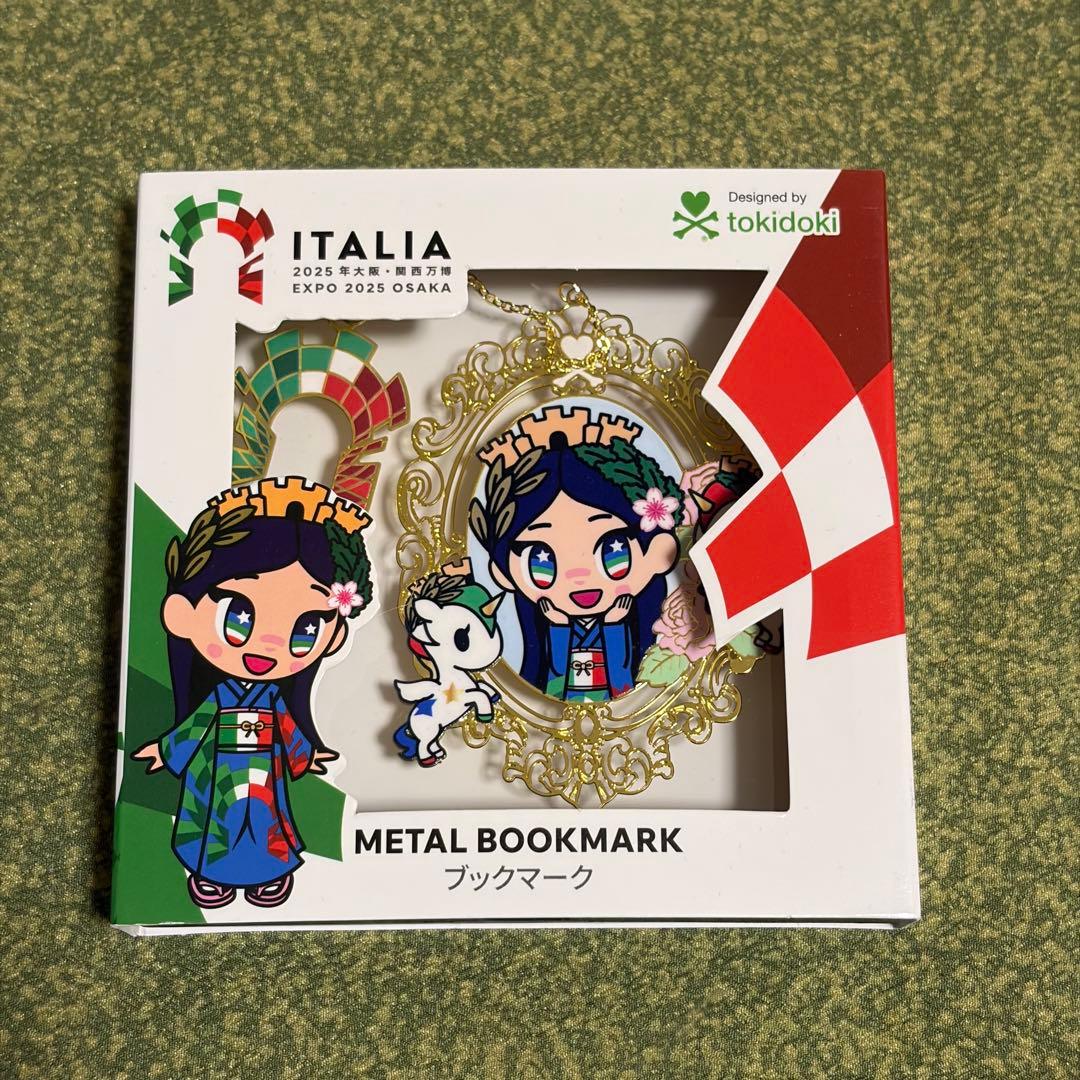 大阪関西万博　EXPO2025 イタリア　イタリアちゃん　ブックマーク　金色