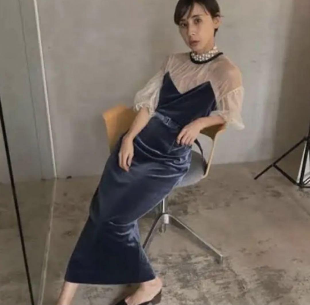 Ameri tulle sleeve tight dress スーツ・フォーマル・ドレス