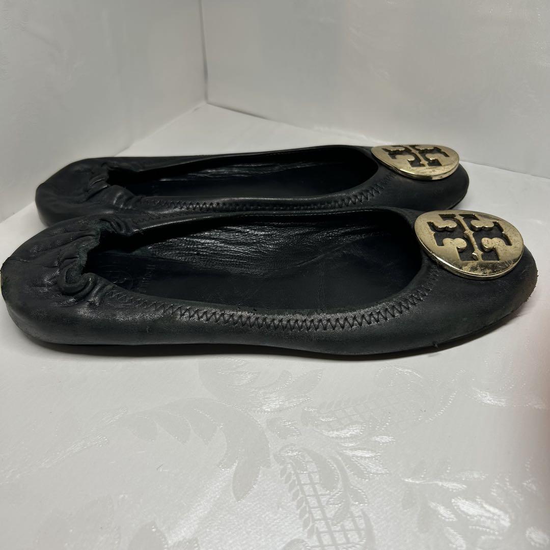 【美品】トリーバーチ　バレエシューズ　フラットシューズ　23〜24cm ロゴ金具 to-50393-232_1.jpg