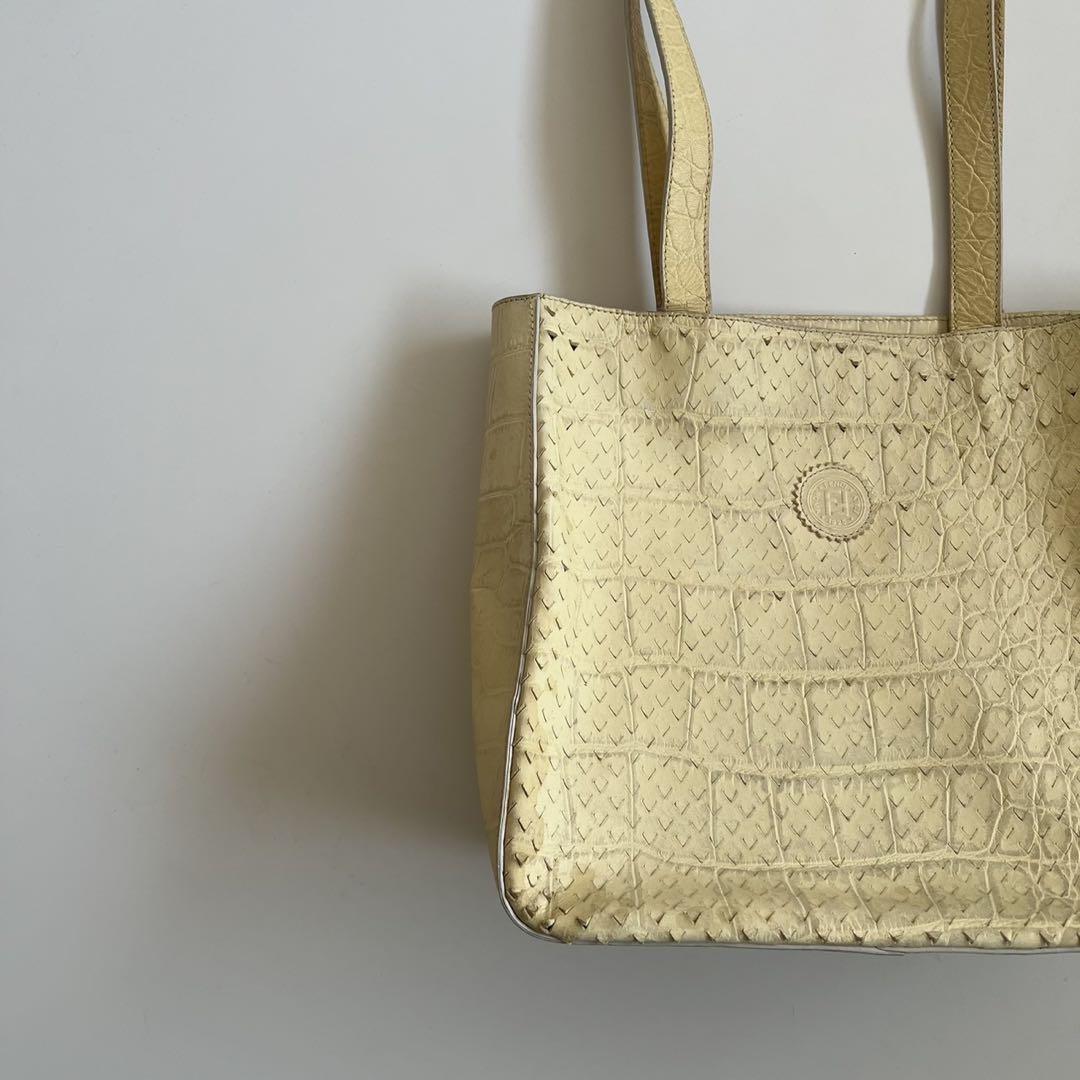 90s FENDI CROCODILE PYTHON HAND BAG