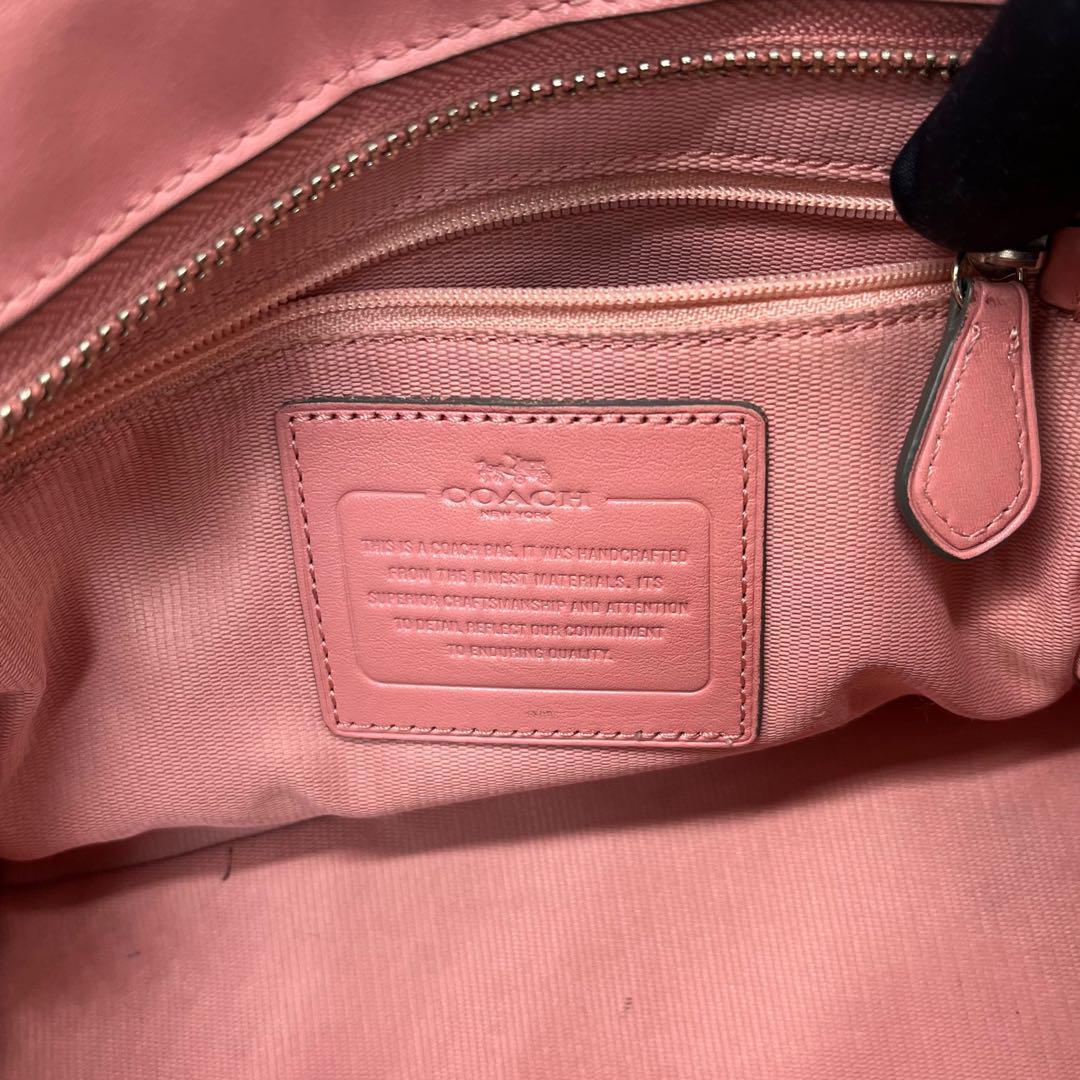 【良品】コーチ 2way ハンド ショルダーバッグ レザー ピンク e77 COACH コーチ 2WAYショルダー C2829 レザー ピンク 【431