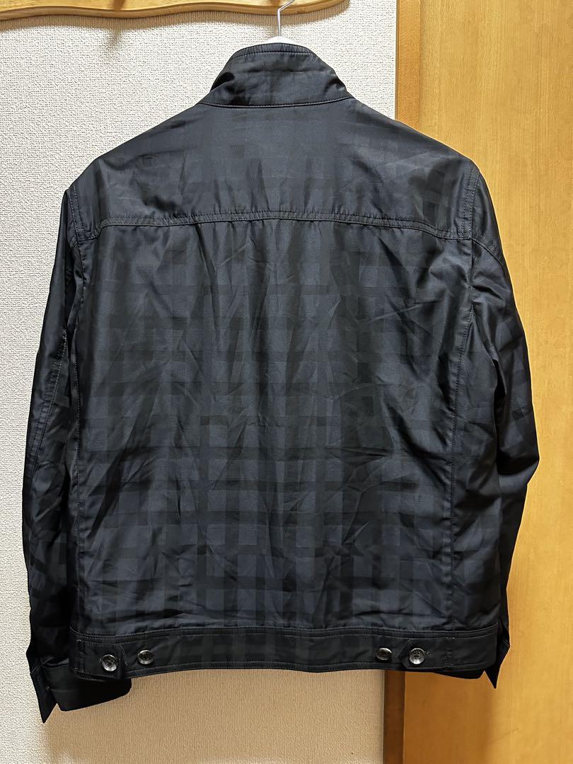 H226*DAKS ダックス☆ジャケット☆ブルゾン☆紺ネイビー☆チェック柄☆7. DAKS チェック柄 ブルゾン ネイビー L 総柄 カジュアル オシャレ