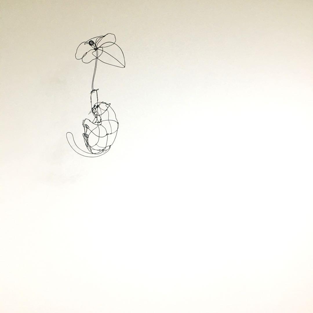 専用出品☆ワイヤーアート　ワイヤークラフト  椿猫