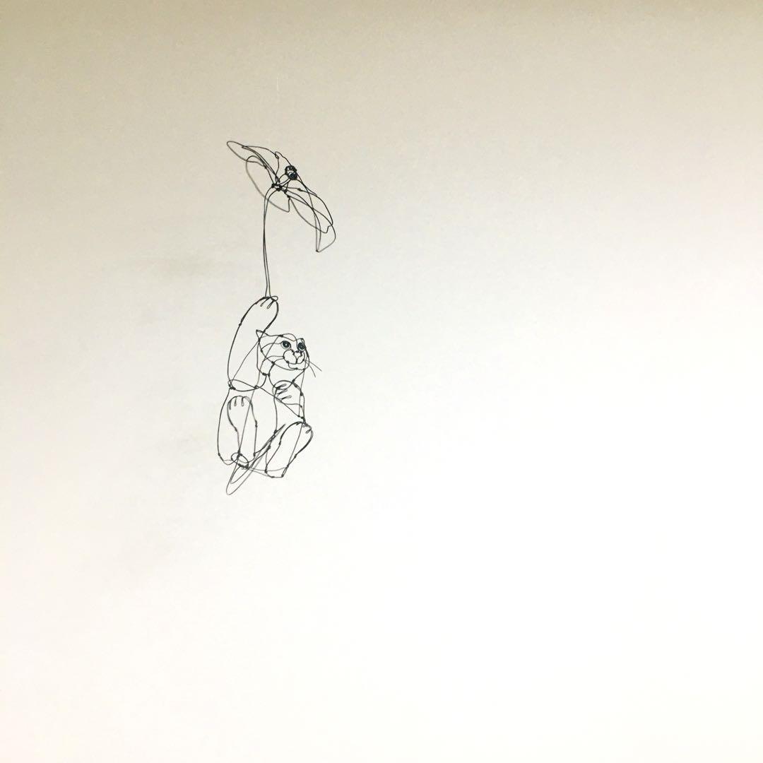 専用出品☆ワイヤーアート　ワイヤークラフト  椿猫