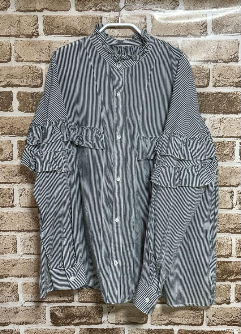 Spick & Span 　コットンシルクティアードフリルスリーブブラウス