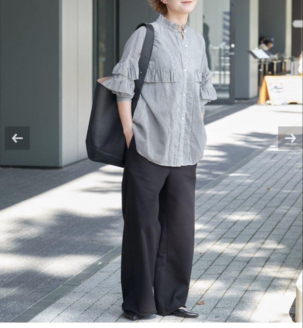 Spick & Span 　コットンシルクティアードフリルスリーブブラウス