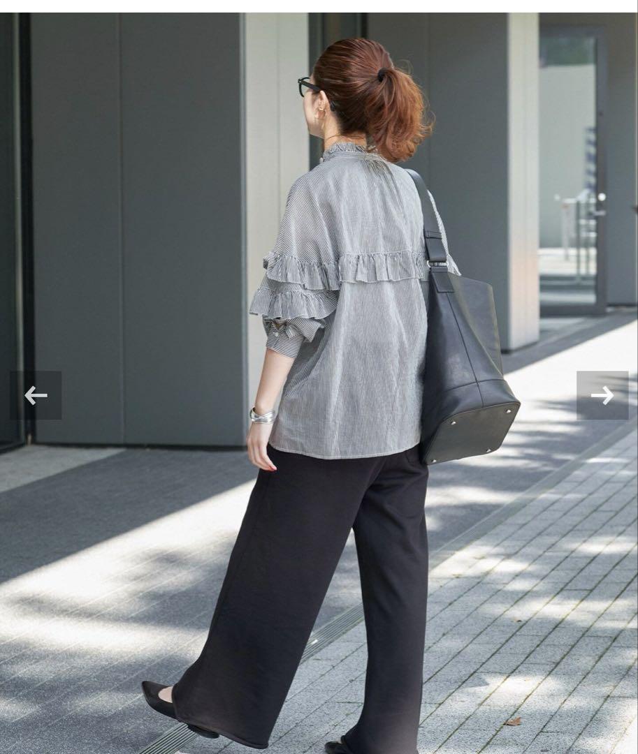 Spick & Span 　コットンシルクティアードフリルスリーブブラウス