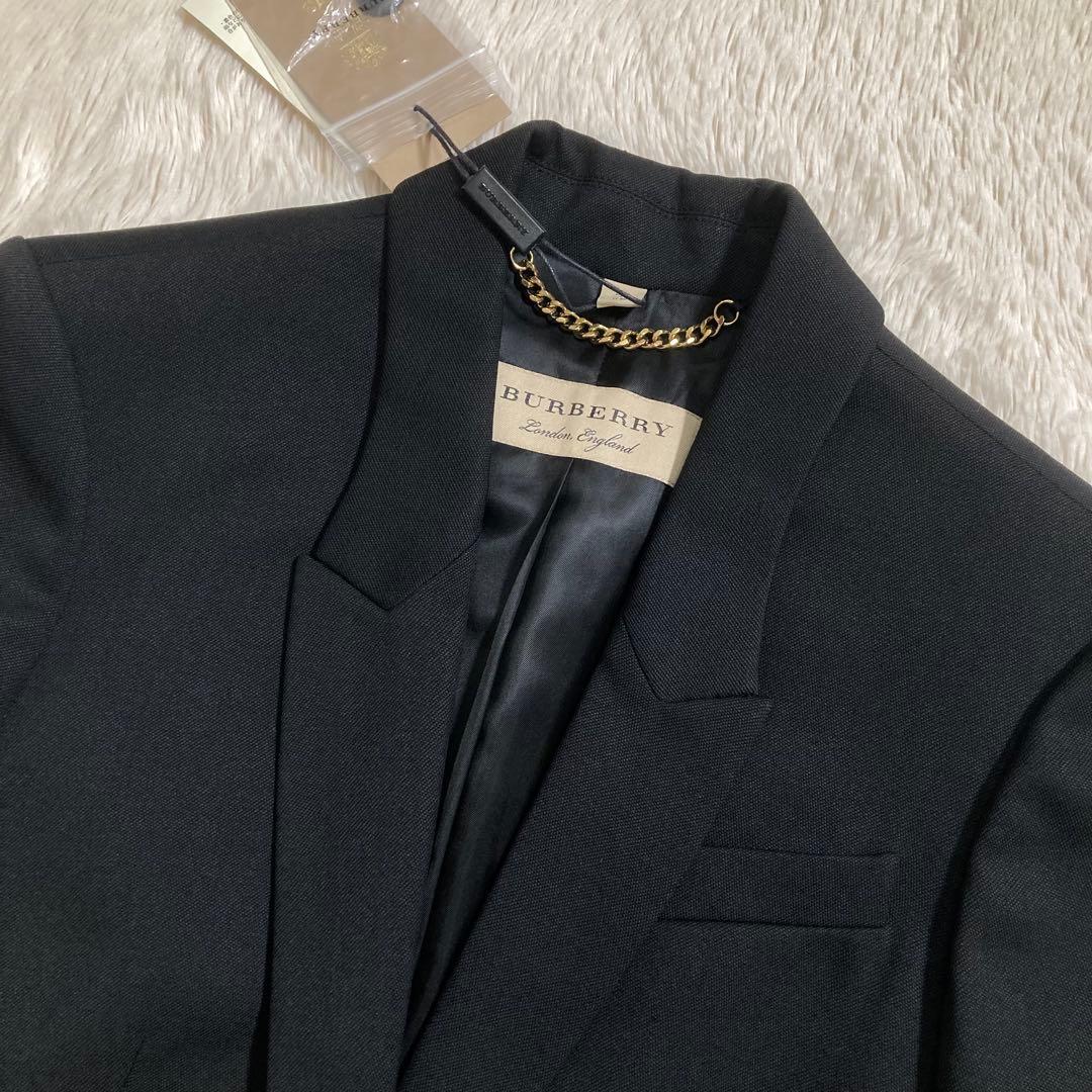 未使用タグ付 BURBERRY テーラードジャケット ブレザー ウール ロゴ