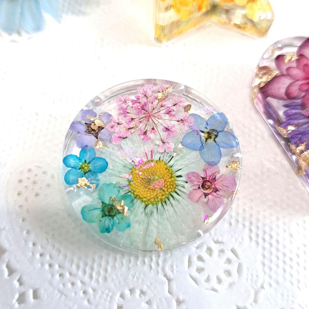No.24 可愛いお花のマグネット♡固まるハーバリウム3個set
