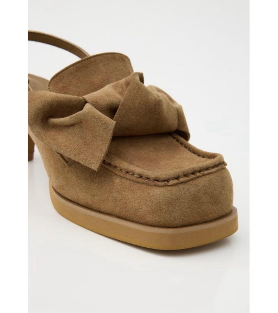 ブラウンリボンスエードミュール24cm・SLY