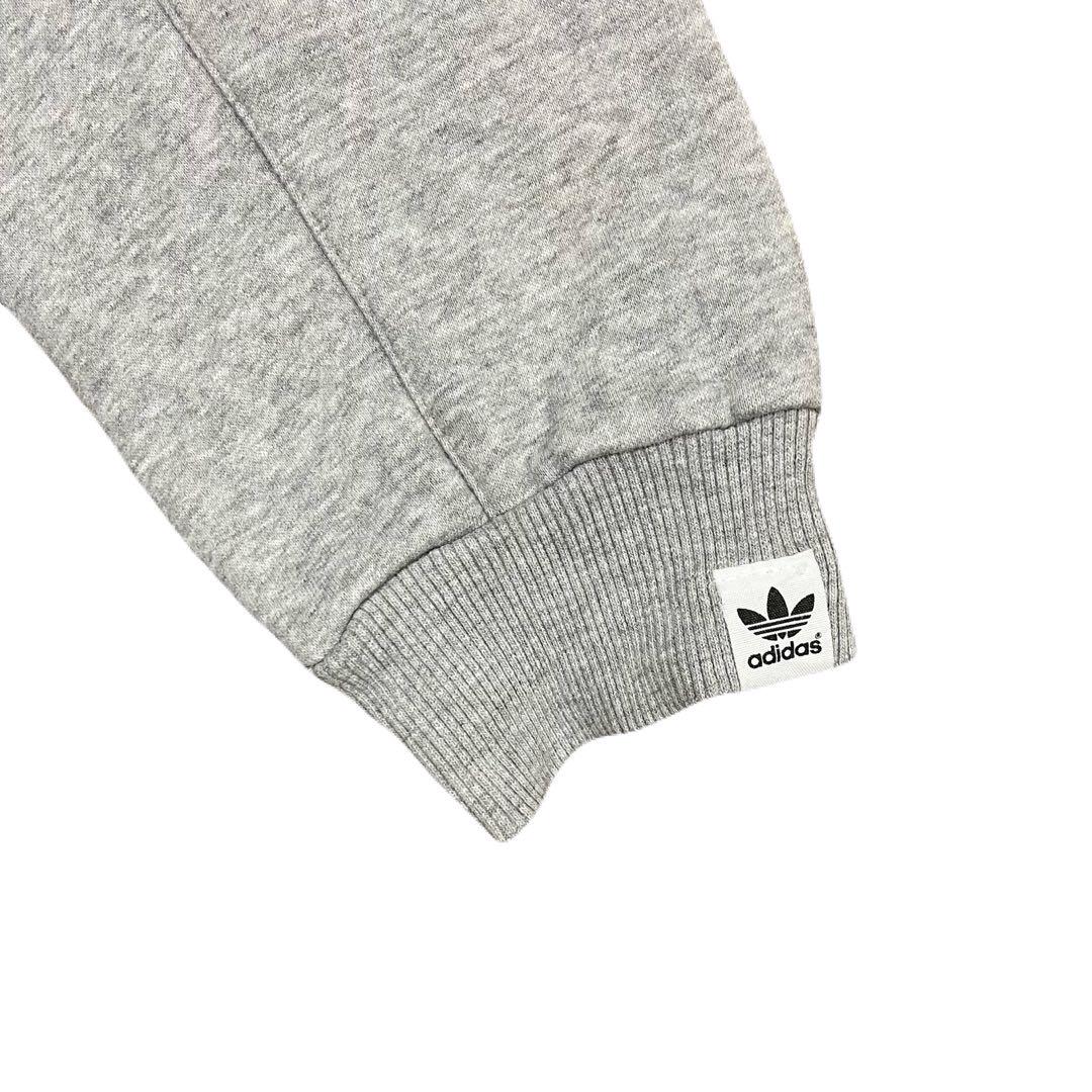 【海外輸入】adidas パーカー グレー L フード付 バックプリントあり