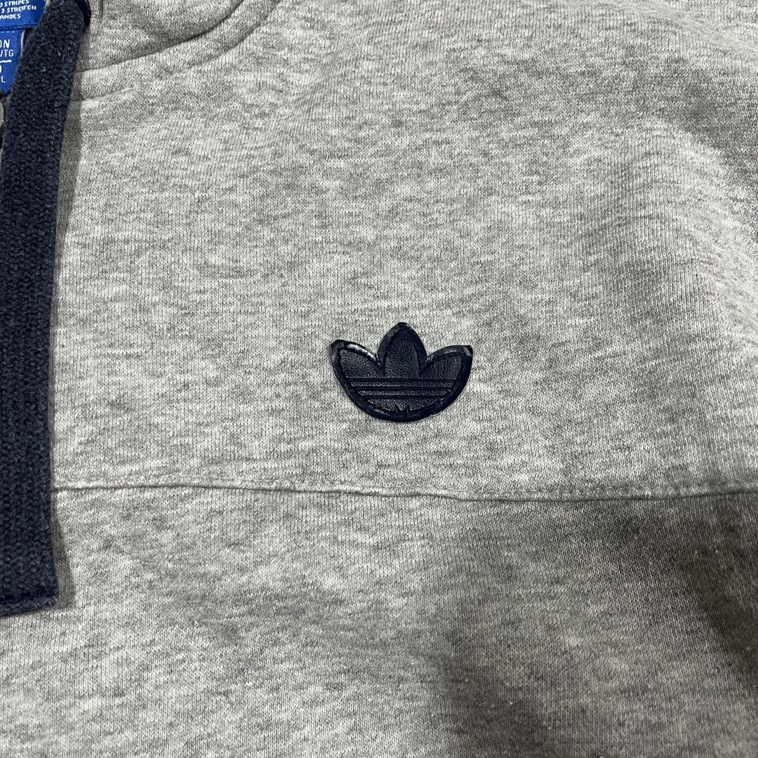 【海外輸入】adidas パーカー グレー L フード付 バックプリントあり