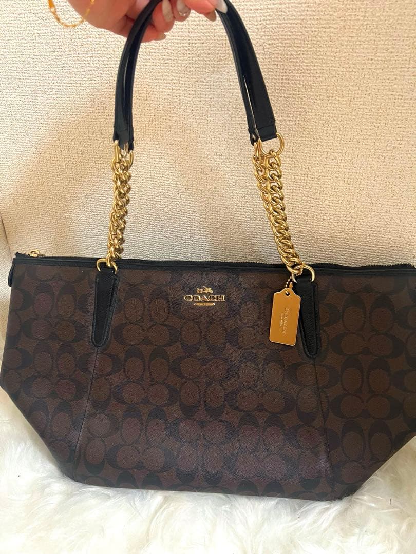 COACH トートバッグ ラグジュアリー シグネチャー AVA チェーン COACH トートバッグ ラグジュアリー シグネチャー AVA チェーン