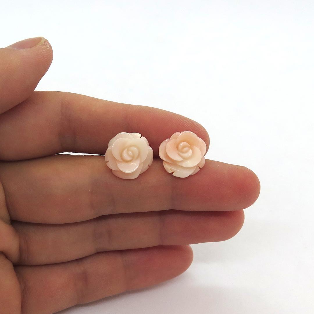 豊富なセール バラ 彫り 深海 珊瑚 ピアス 天然 無染色 コーラルあげは E182 yLng1-m33783132552 セール人気SALE