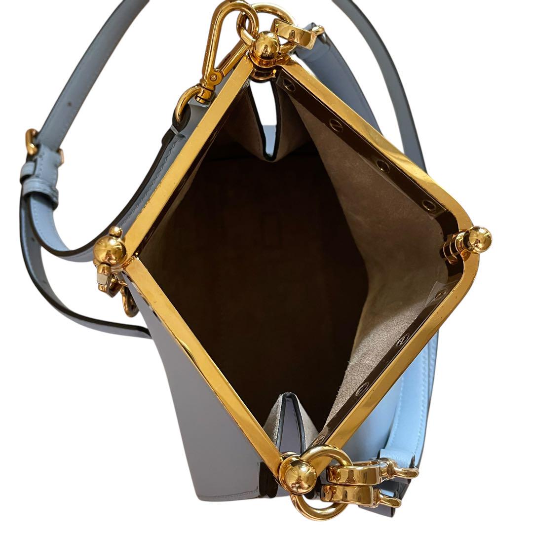 【美品】エトロ　ヴェラ　スモール　ショルダーバッグ　ライトブルー　現行