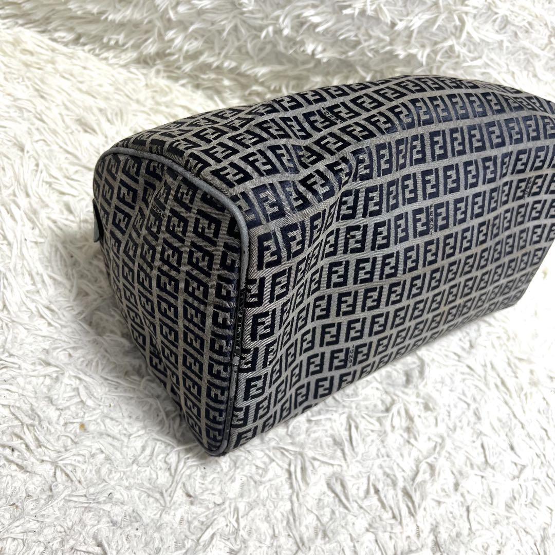 希少】FENDI フェンディ ボストンバッグ ズッキーノ柄 ネイビー