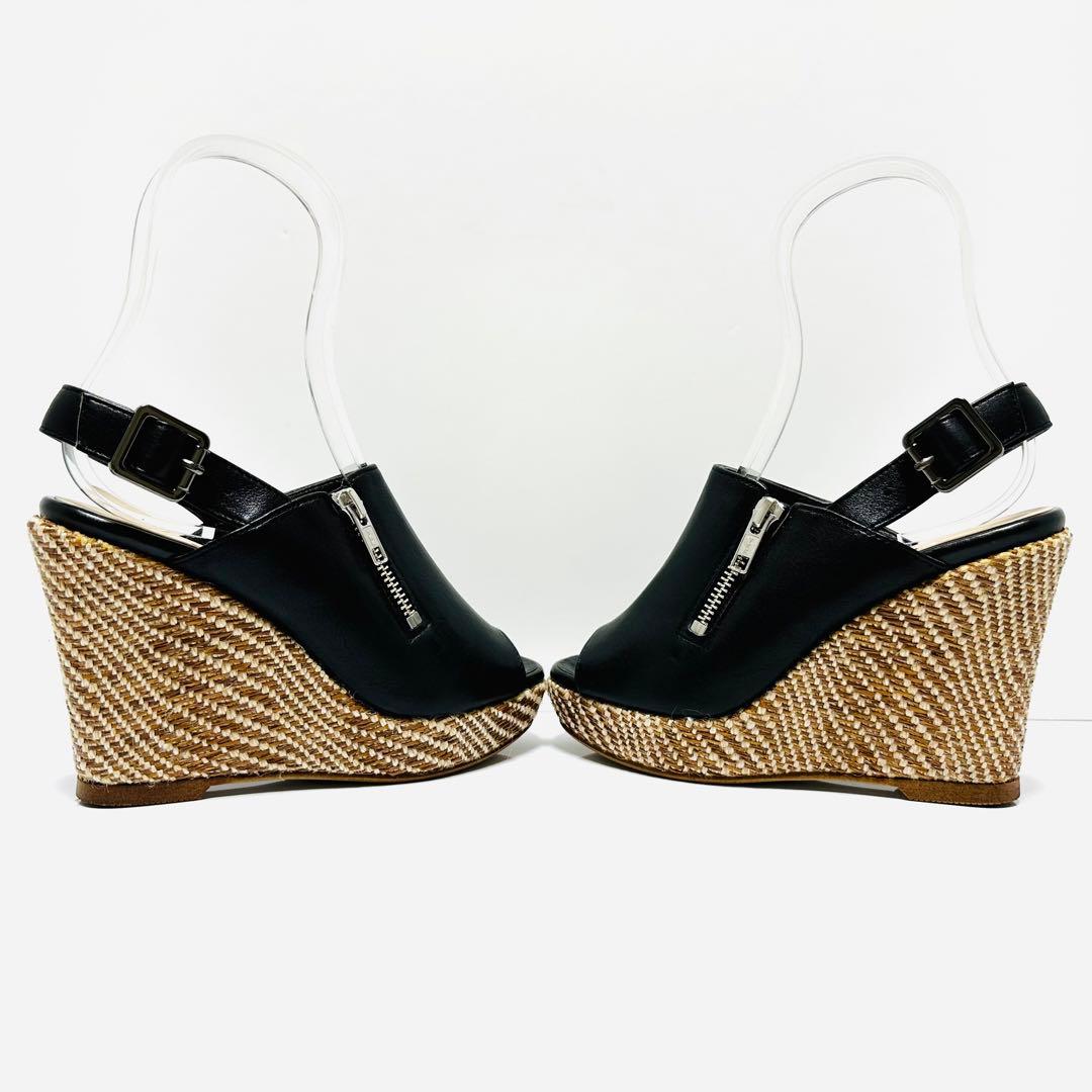 美品 ダイアナ サンダル 厚底 ウェッジソール ストラップ グリッター S