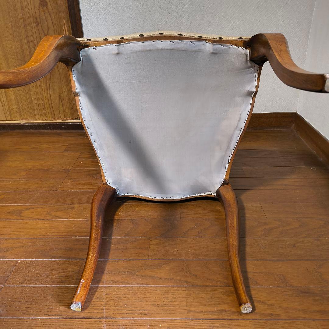 クラシック木製ダイニングチェア 刺繍やや傷や汚れあり