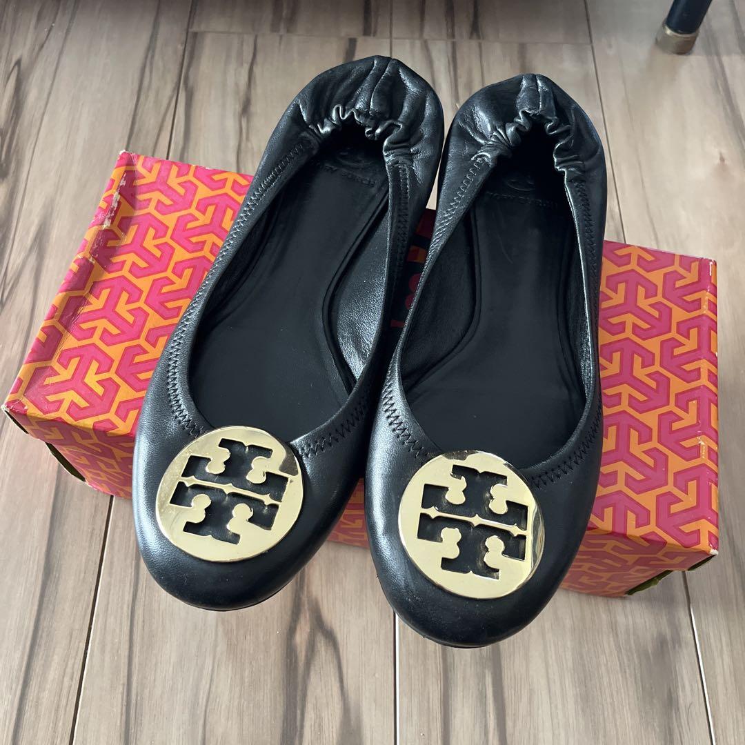 Tory Burch トリーバーチブラックフラットシューズ9 ローファー