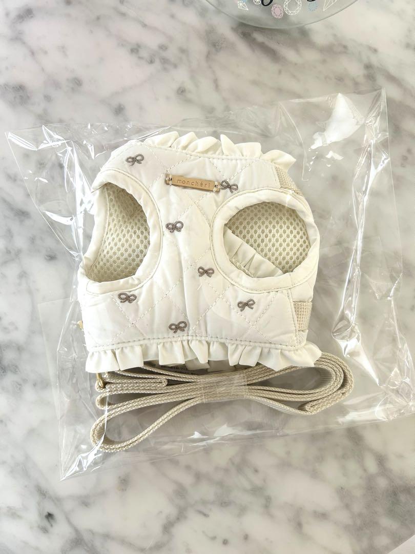 モンシェリ リボン刺繍フリルキルティングハーネス+リードSET