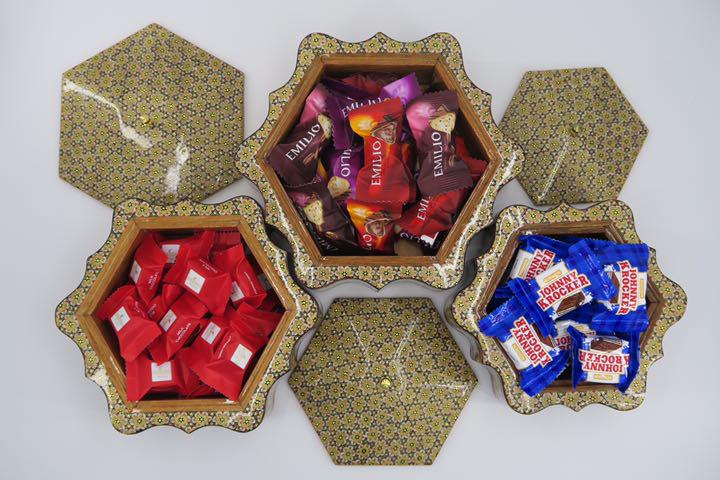 ハタムカリー(象嵌細工) お菓子入れ(小物入れ)セット