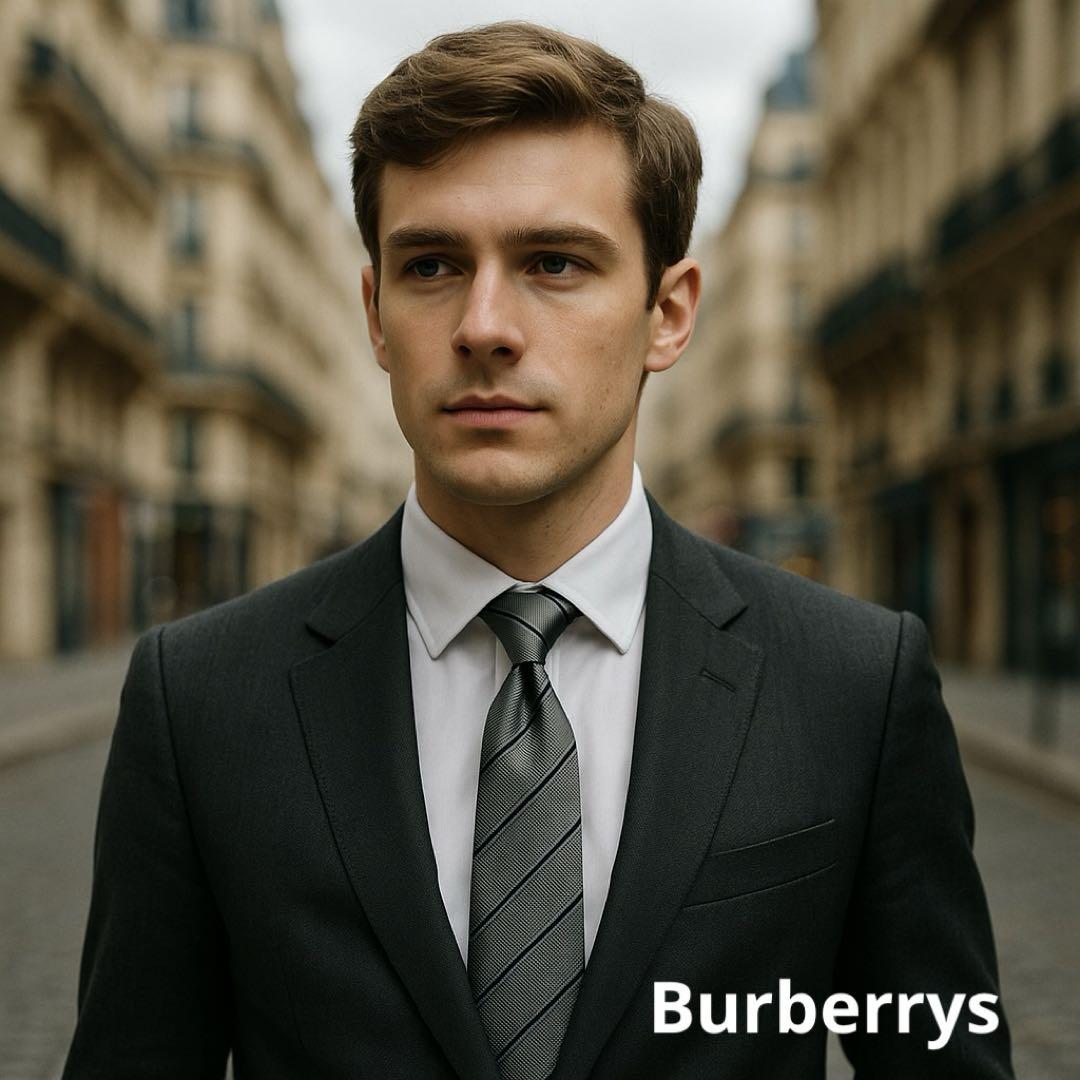美品✨BURBERRY LONDON ネクタイ ジャガード ホースロゴ 光沢感
