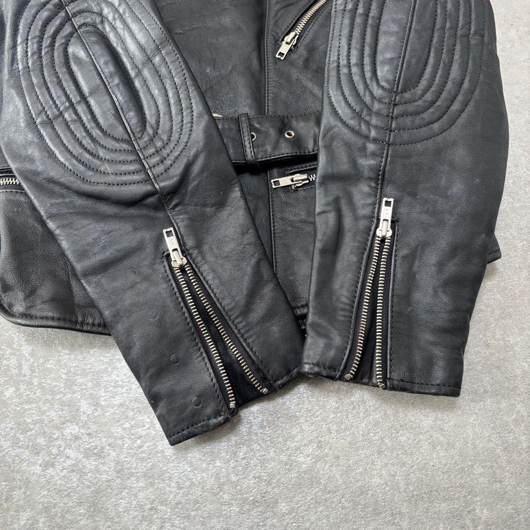 vintage lether riders blouson 短丈 ブラック
