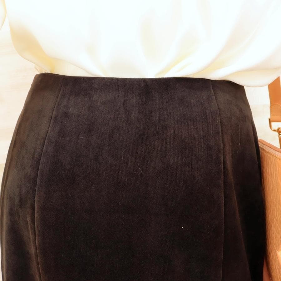 エムズグレイシー ロングスカート L 茶色 大きいサイズ ミモレ丈 ほぼ