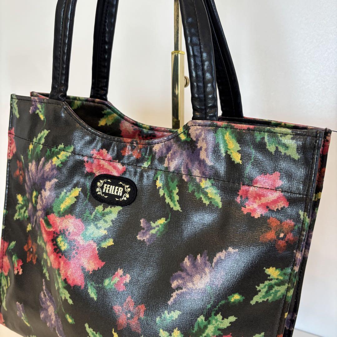 ♡美品♡FEILER フェイラー 花柄 ハンドバッグ レザー PVC 総柄