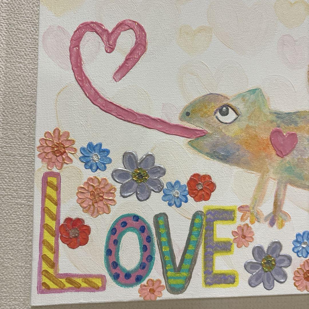 カメレオン アクリル画