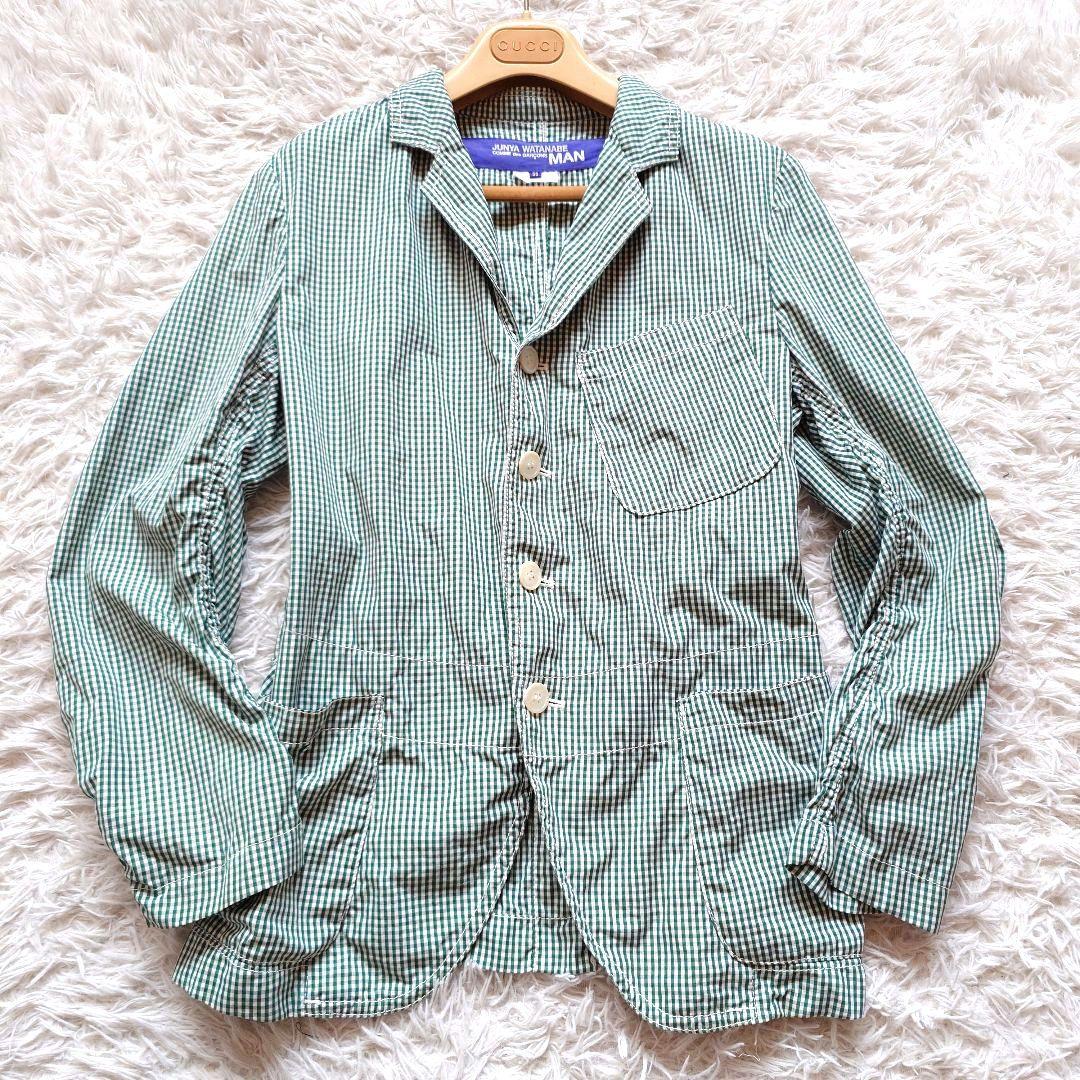 ジャンヤワタナベ　コムデギャルソン　チェック柄　シャーリング　シャツ　ジャケット