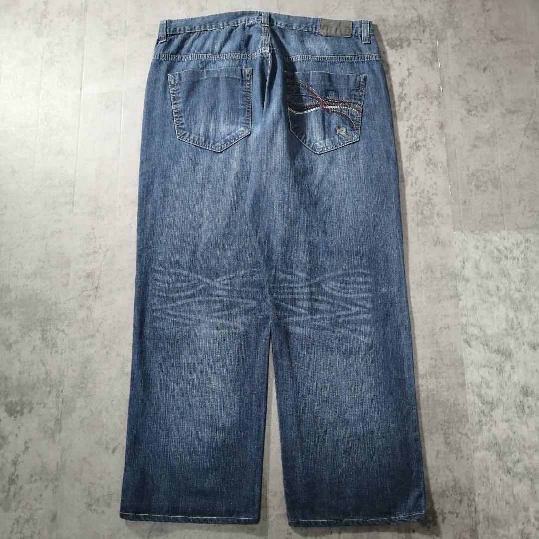 ロカウェア バギーデニムパンツ オーバーサイズ 極太 ジーンズ w40 B系