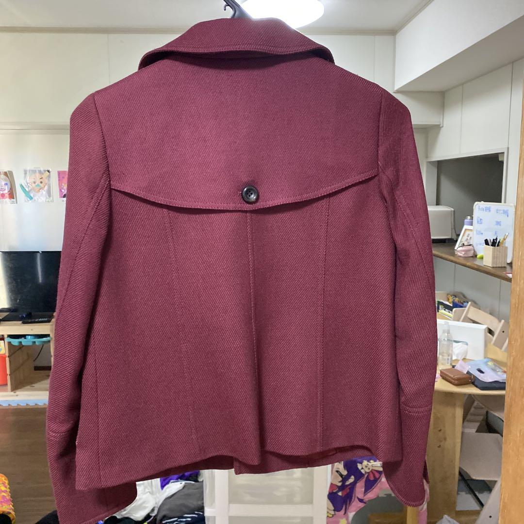 BURBERRY バーガンディ ピーコート 38 - メルカリ