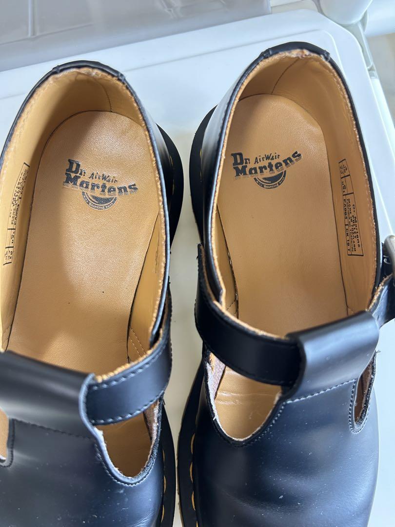 Dr. Martens ブラック Tバーシューズ POLLEY