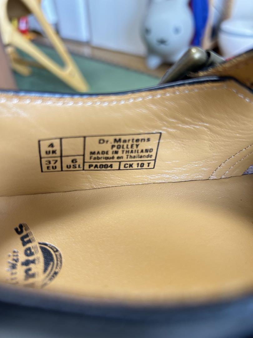 Dr. Martens ブラック Tバーシューズ POLLEY